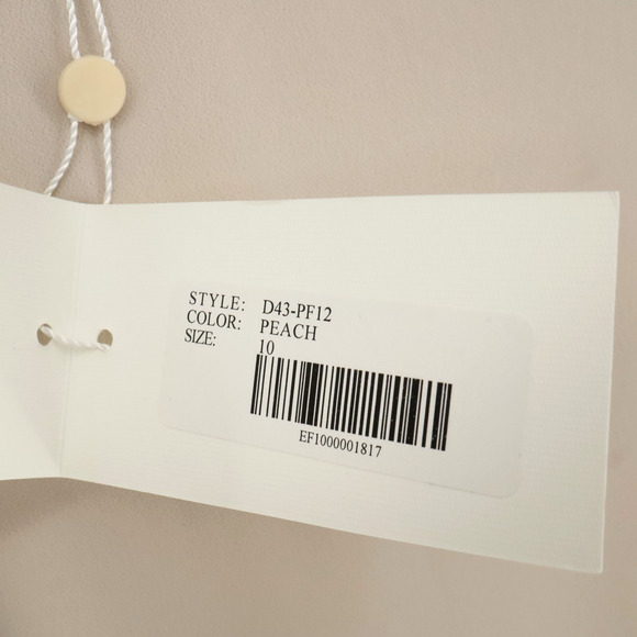 Erin Fetherston Dress Womens 10 Peach Chiffon Fringe Trim Skirt Side Zip New - Picture 12 of 16